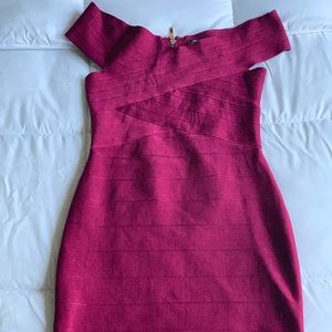 Maroon bandage dress